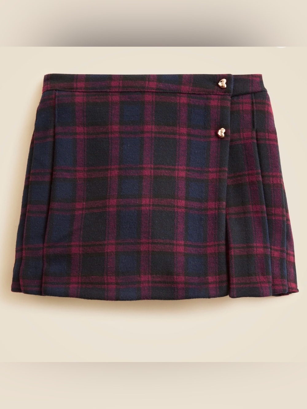 NWT - J, Crew Girls' heavyweight Seaboard soft-knit skort in plaid